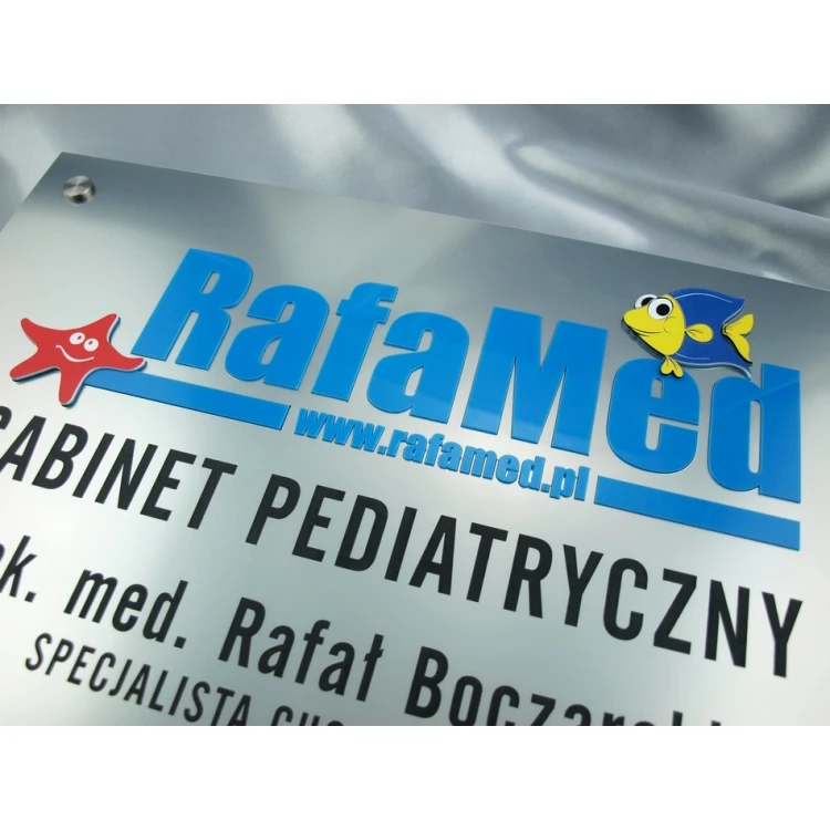 PEDIATRICIAN'S OFFICE SIGN - silver - SZ044 - size 50x35cm