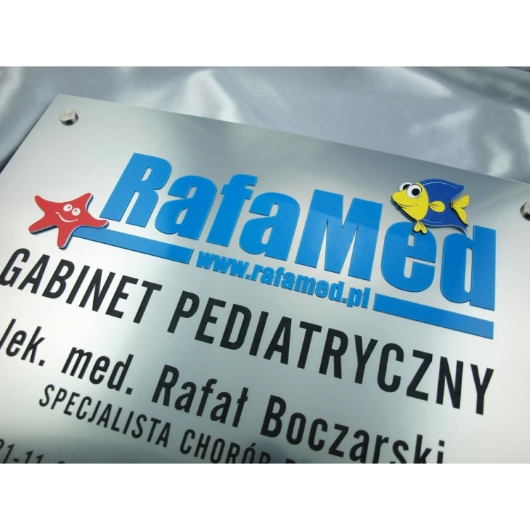 PEDIATRICIAN'S OFFICE SIGN - silver - SZ044 - size 50x35cm