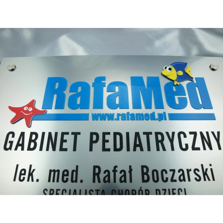 PEDIATRICIAN'S OFFICE SIGN - silver - SZ044 - size 50x35cm