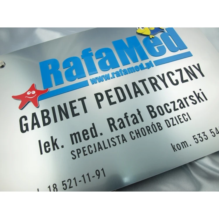 PEDIATRICIAN'S OFFICE SIGN - silver - SZ044 - size 50x35cm