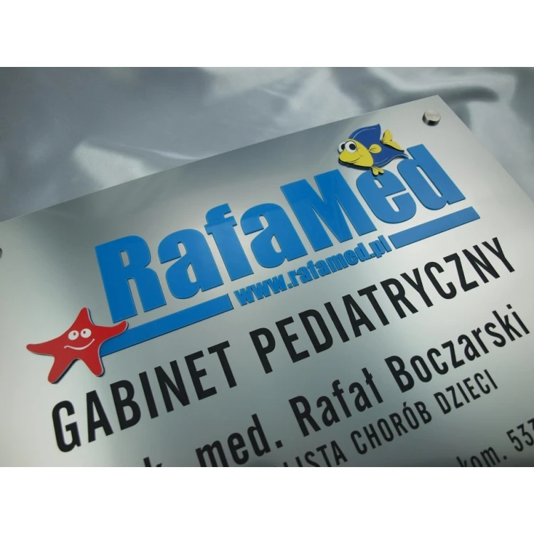 PEDIATRICIAN'S OFFICE SIGN - silver - SZ044 - size 50x35cm