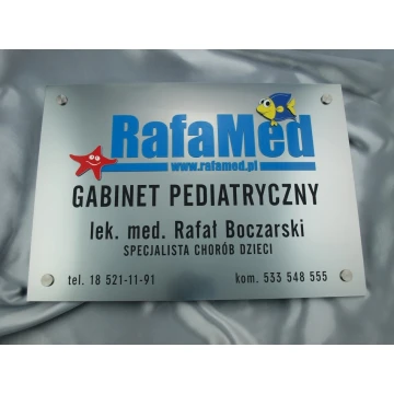 PEDIATRICIAN'S OFFICE SIGN - silver - SZ044 - size 50x35cm