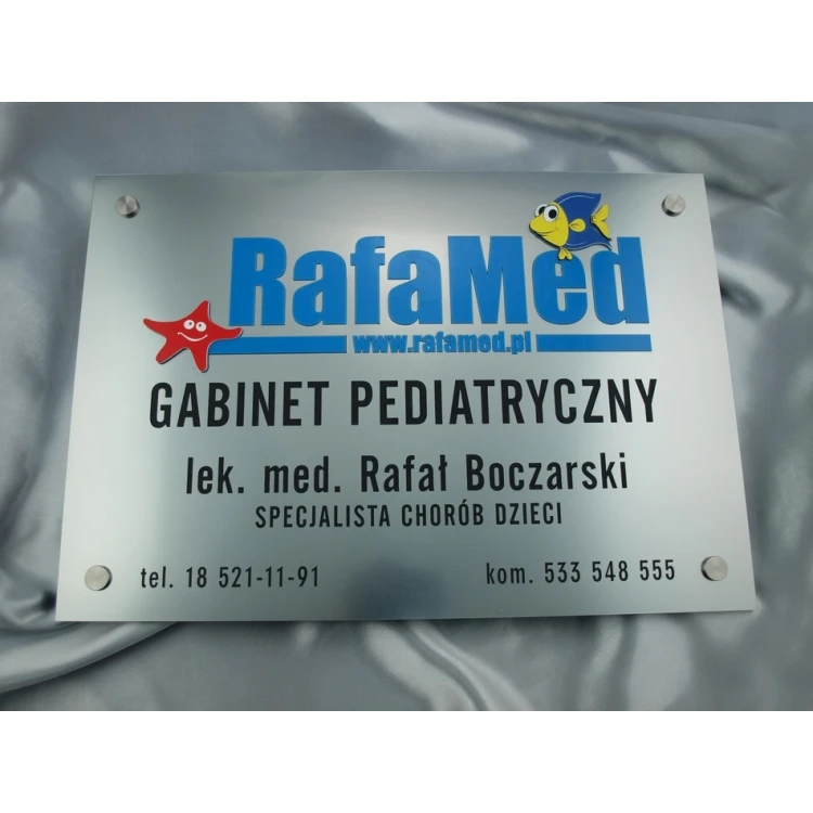 PEDIATRICIAN'S OFFICE SIGN - silver - SZ044 - size 50x35cm