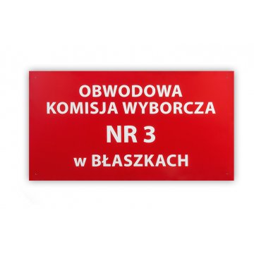 Engraved Sign 3mm thick - dimensions 1100x600mm - SZ114