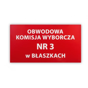 Engraved Sign 3mm thick - dimensions 1100x600mm - SZ114
