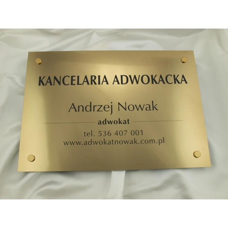 ENGRAVED SIGN - LAW OFFICE - gold - SZ047 - size 500x350mm