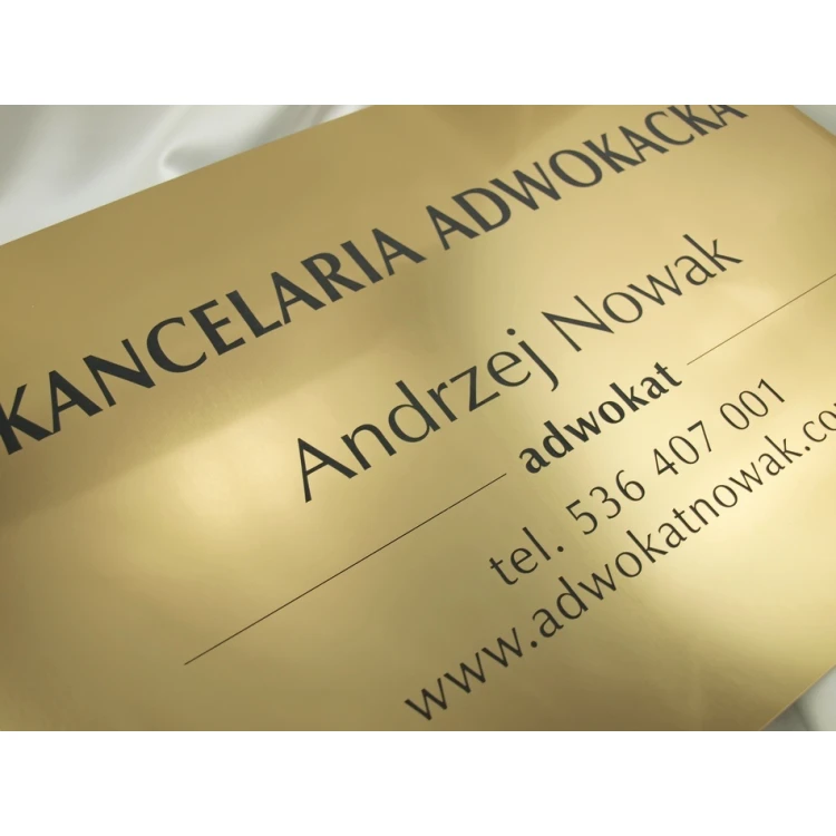 ENGRAVED SIGN - LAW OFFICE - gold - SZ047 - size 500x350mm