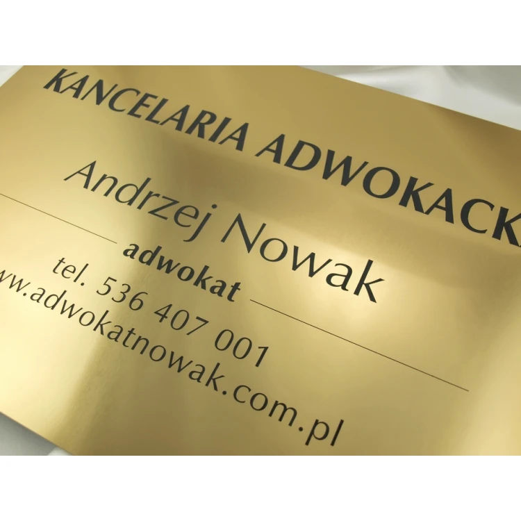 ENGRAVED SIGN - LAW OFFICE - gold - SZ047 - size 500x350mm