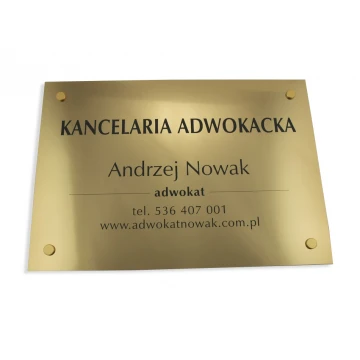 ENGRAVED SIGN - LAW OFFICE - gold - SZ047 - size 500x350mm