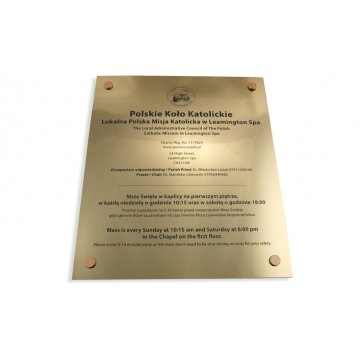 ENGRAVED PLAQUE - gold - SZ046 - size 360x420mm