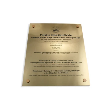 ENGRAVED PLAQUE - gold - SZ046 - size 360x420mm