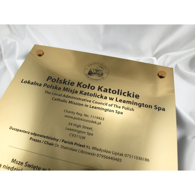 ENGRAVED PLAQUE - gold - SZ046 - size 360x420mm