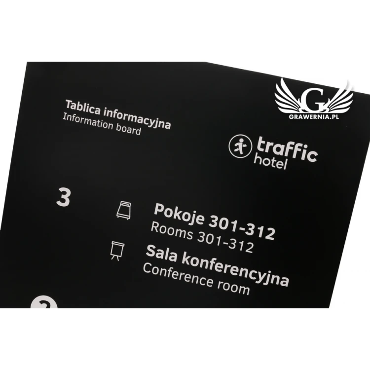Engraved Information Sign - Black Laminate 3mm Thick - Size 53x86cm - SZ121