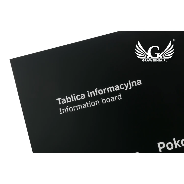Engraved Information Sign - Black Laminate 3mm Thick - Size 53x86cm - SZ121
