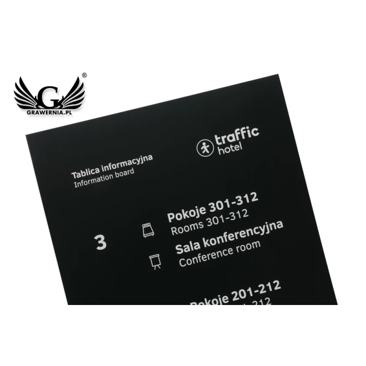 Engraved Information Sign - Black Laminate 3mm Thick - Size 53x86cm - SZ121