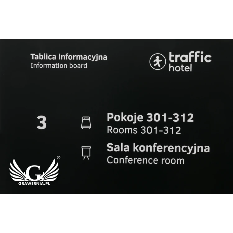 Engraved Information Sign - Black Laminate 3mm Thick - Size 53x86cm - SZ121