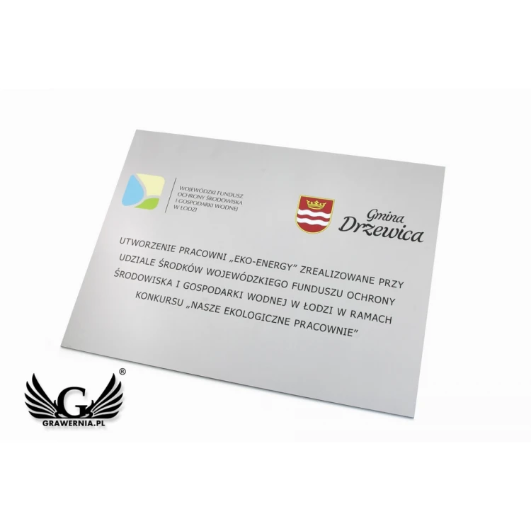 Information Sign DIBOND MAT Silver 3mm - UV print - size 400x300mm - SZUV016