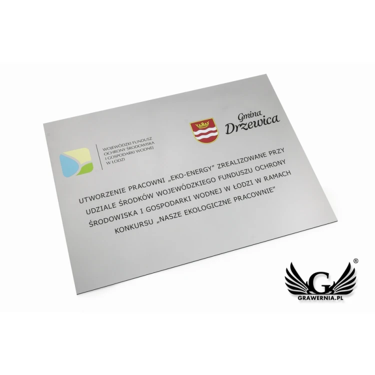 Information Sign DIBOND MAT Silver 3mm - UV print - size 400x300mm - SZUV016