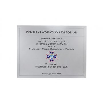 Information Sign DIBOND MAT Silver 3mm - UV print - size 800x600mm - SZUV020