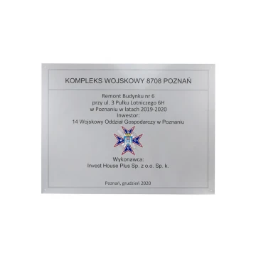 Information Sign DIBOND MAT Silver 3mm - UV print - size 800x600mm - SZUV020