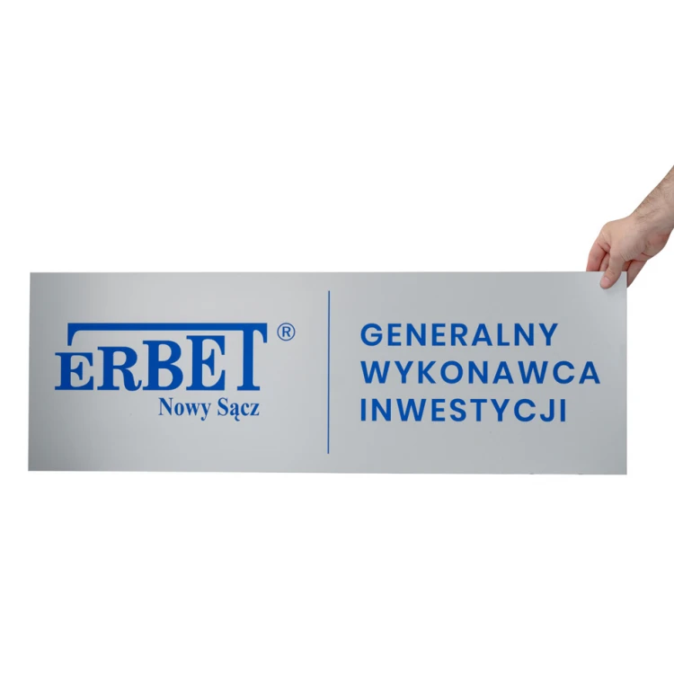 Information Sign DIBOND MAT Silver 3mm - UV print - size 900x300mm - SZUV028
