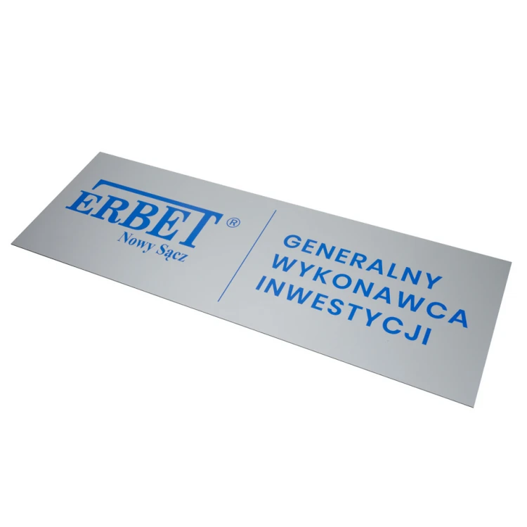 Information Sign DIBOND MAT Silver 3mm - UV print - size 900x300mm - SZUV028