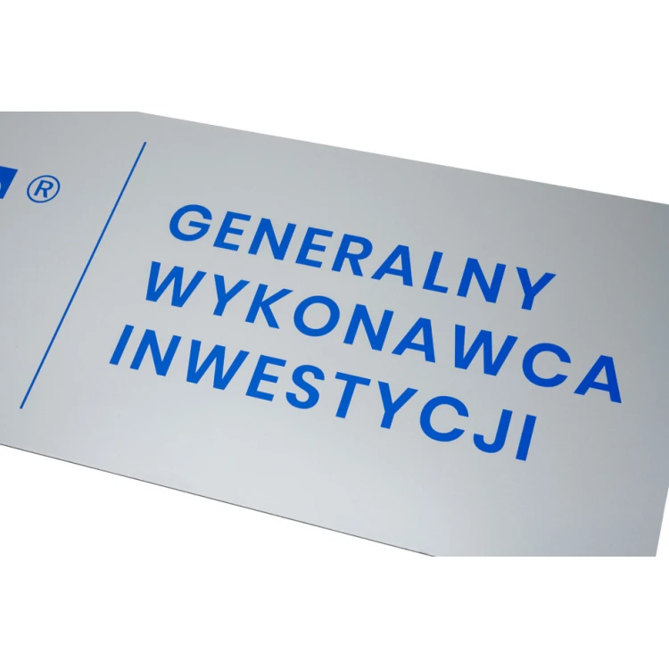 Information Sign DIBOND MAT Silver 3mm - UV print - size 900x300mm - SZUV028
