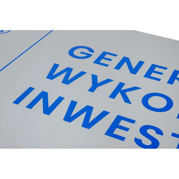Information Sign DIBOND MAT Silver 3mm - UV print - size 900x300mm - SZUV028