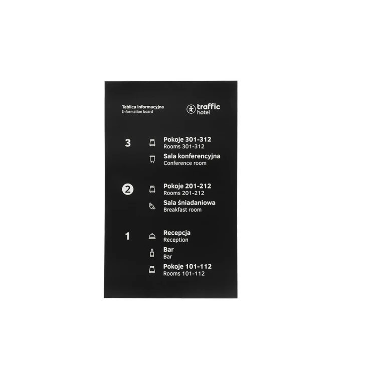 Engraved Information Sign - Black Laminate 3mm Thick - Size 53x86cm - SZ121