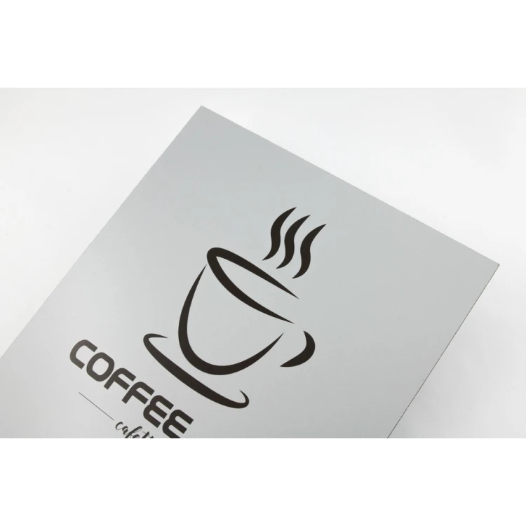 Information sign - queue direction - size 210x297mm (A4) - DIBOND MAT 3mm - UV print - SZUV010