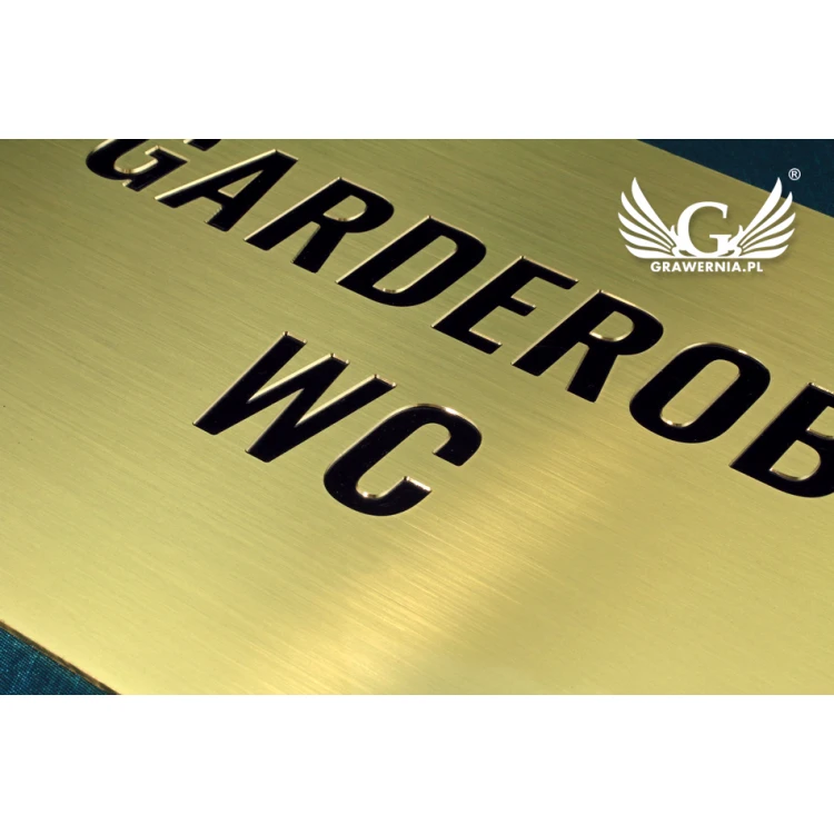 Information Plaque - Brushed and Lacquered Brass with Blackened Engraving - Size 400x200mm