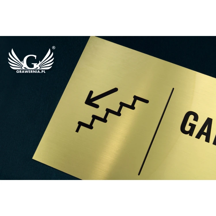 Information Plaque - Brushed and Lacquered Brass with Blackened Engraving - Size 400x200mm