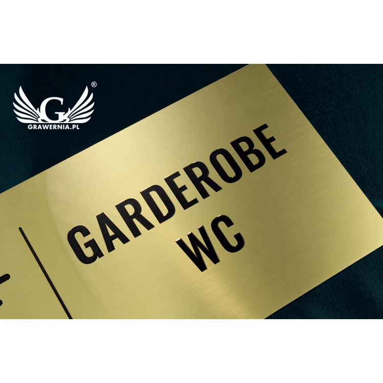Information Plaque - Brushed and Lacquered Brass with Blackened Engraving - Size 400x200mm