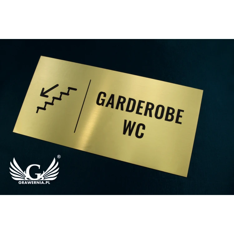 Information Plaque - Brushed and Lacquered Brass with Blackened Engraving - Size 400x200mm