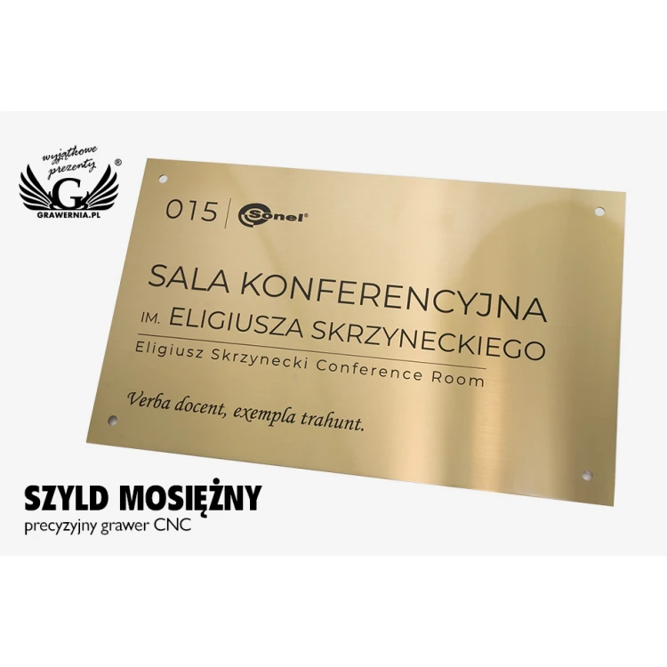 Engraved Brass Plate - size 400x245mm - TAB078