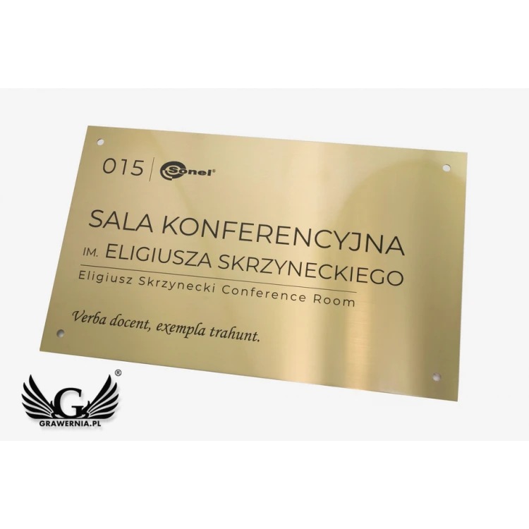 Engraved Brass Plate - size 400x245mm - TAB078
