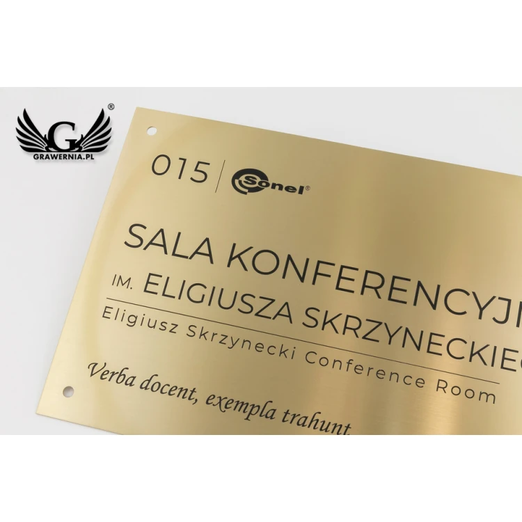 Engraved Brass Plate - size 400x245mm - TAB078