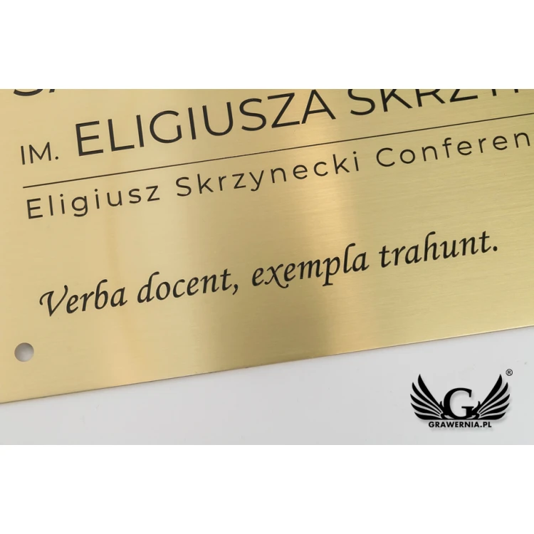 Engraved Brass Plate - size 400x245mm - TAB078