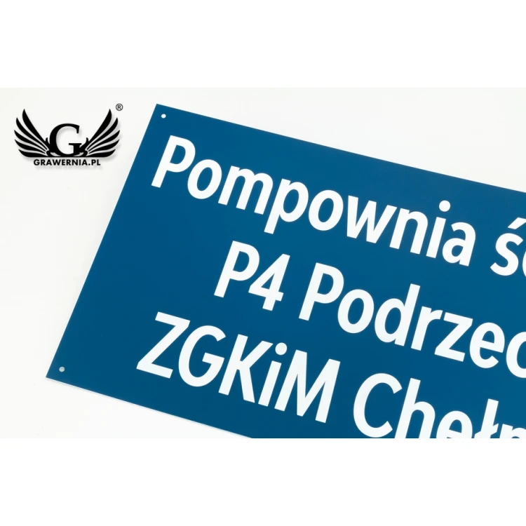 Engraved Information Plaque - Blue Laminate - SZ129 - Size 600x300mm