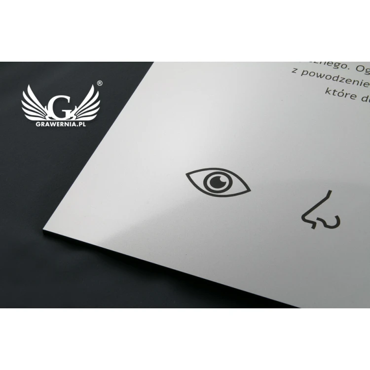 Information Sign - Matte Silver Engraving Laminate - Size 450x400mm - SZ116