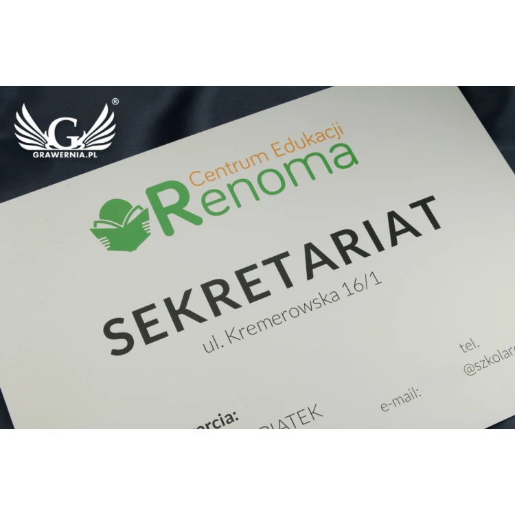 Information Sign - size 420x297mm (A3) - anodized aluminum 2mm - UV print - SZUV012