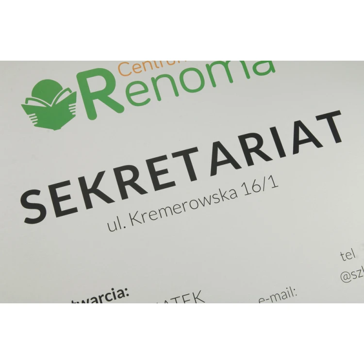 Information Sign - size 420x297mm (A3) - anodized aluminum 2mm - UV print - SZUV012