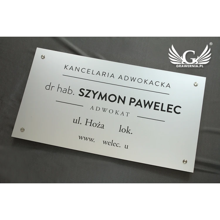 LAW OFFICE SIGN - silver laminate - SZ075 - size 800x440mm