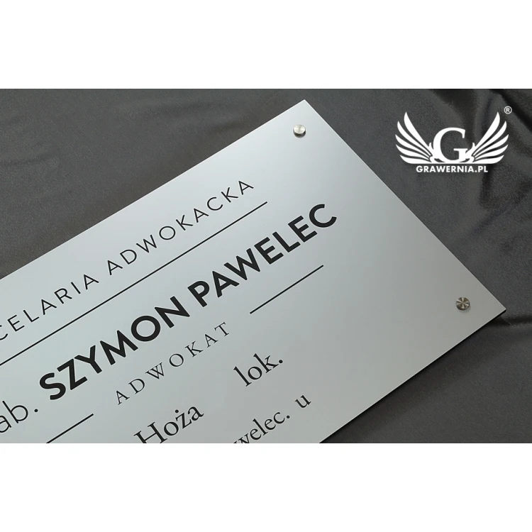 LAW OFFICE SIGN - silver laminate - SZ075 - size 800x440mm