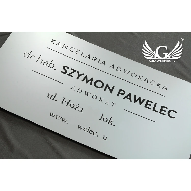 LAW OFFICE SIGN - silver laminate - SZ075 - size 800x440mm