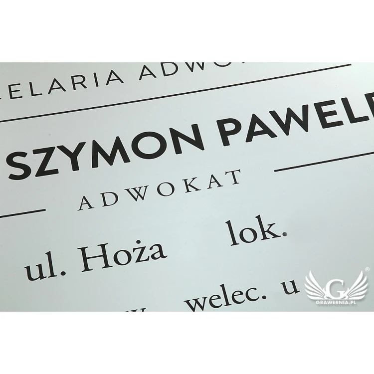 LAW OFFICE SIGN - silver laminate - SZ075 - size 800x440mm