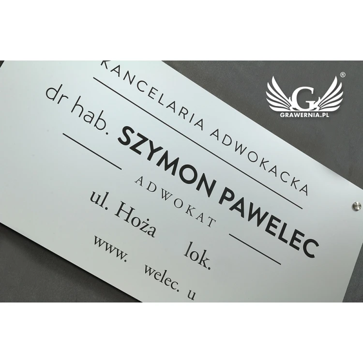 LAW OFFICE SIGN - silver laminate - SZ075 - size 800x440mm
