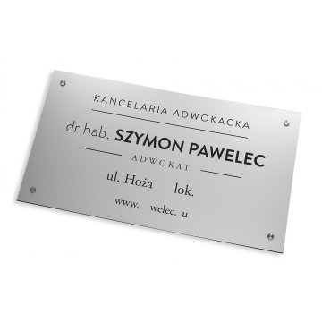 LAW OFFICE SIGN - silver laminate - SZ075 - size 800x440mm