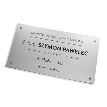 LAW OFFICE SIGN - silver laminate - SZ075 - size 800x440mm