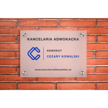 Law Firm Sign made of 3mm Plexiglass - UV Print - Semi-Transparent Frost White Plexi - SZ149 - Dimensions 297x210mm (A4)